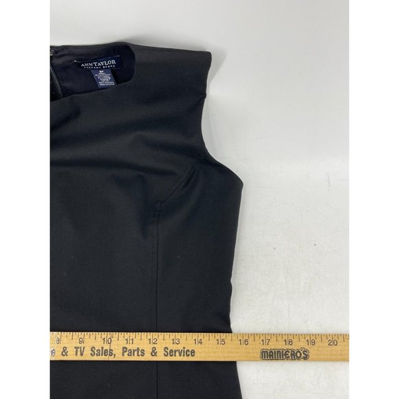 Ann Taylor Women's Black Sleeveless Wool Blend A Line Career Dress Size 8P - Picture 13 of 16